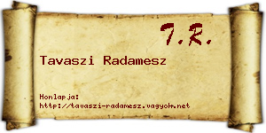Tavaszi Radamesz névjegykártya